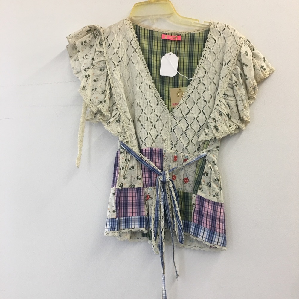 Manoush Knitted Plaid Top